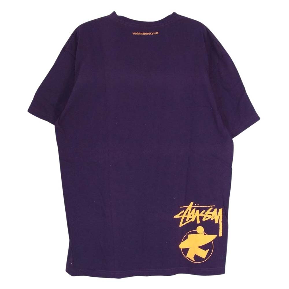 STUSSY ステューシー × JAM HOME MADE ジャムホームメイド バックプリント ロゴ サーフ 半袖 Ｔシャツ パープル系 L【中古】