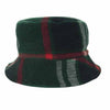 WOOLRICH ウールリッチ タータンチェック リバーシブル バケット ハット ウール グリーン系 グレー系 L【中古】