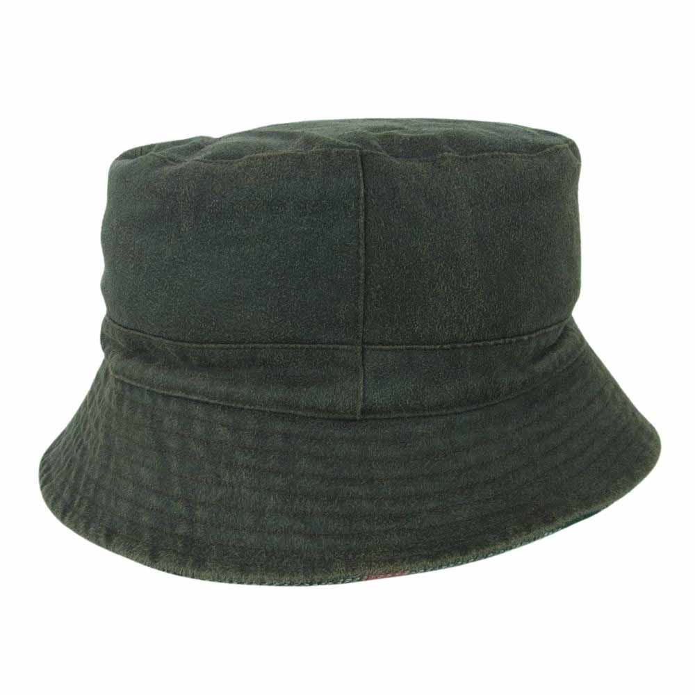 WOOLRICH ウールリッチ タータンチェック リバーシブル バケット ハット ウール グリーン系 グレー系 L【中古】