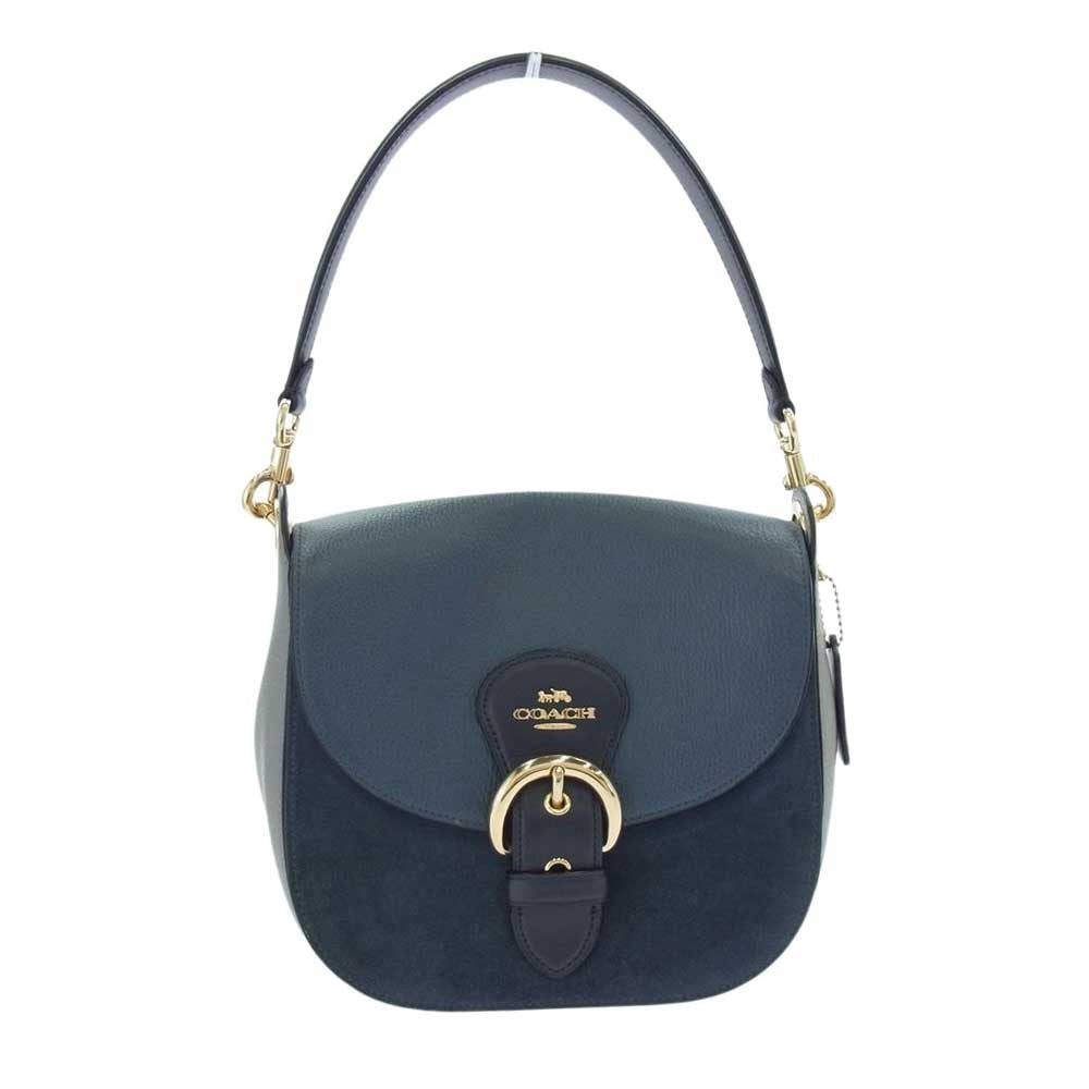 COACH コーチ F2157-C5688 クリオ 23 2WAY スエード ショルダーバッグ ハンドバッグ ブルー系【中古】