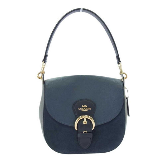 COACH コーチ F2157-C5688 クリオ 23 2WAY スエード ショルダーバッグ ハンドバッグ ブルー系【中古】