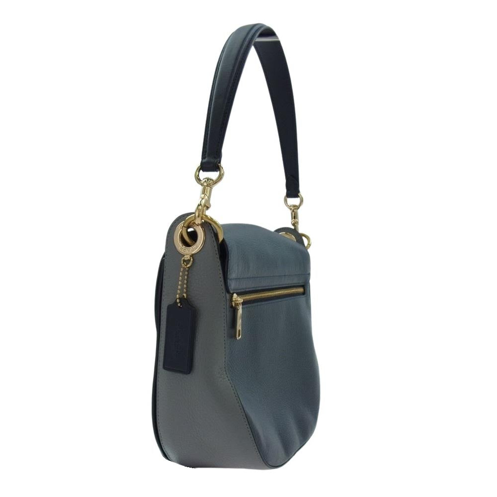 COACH コーチ F2157-C5688 クリオ 23 2WAY スエード ショルダーバッグ ハンドバッグ ブルー系【中古】