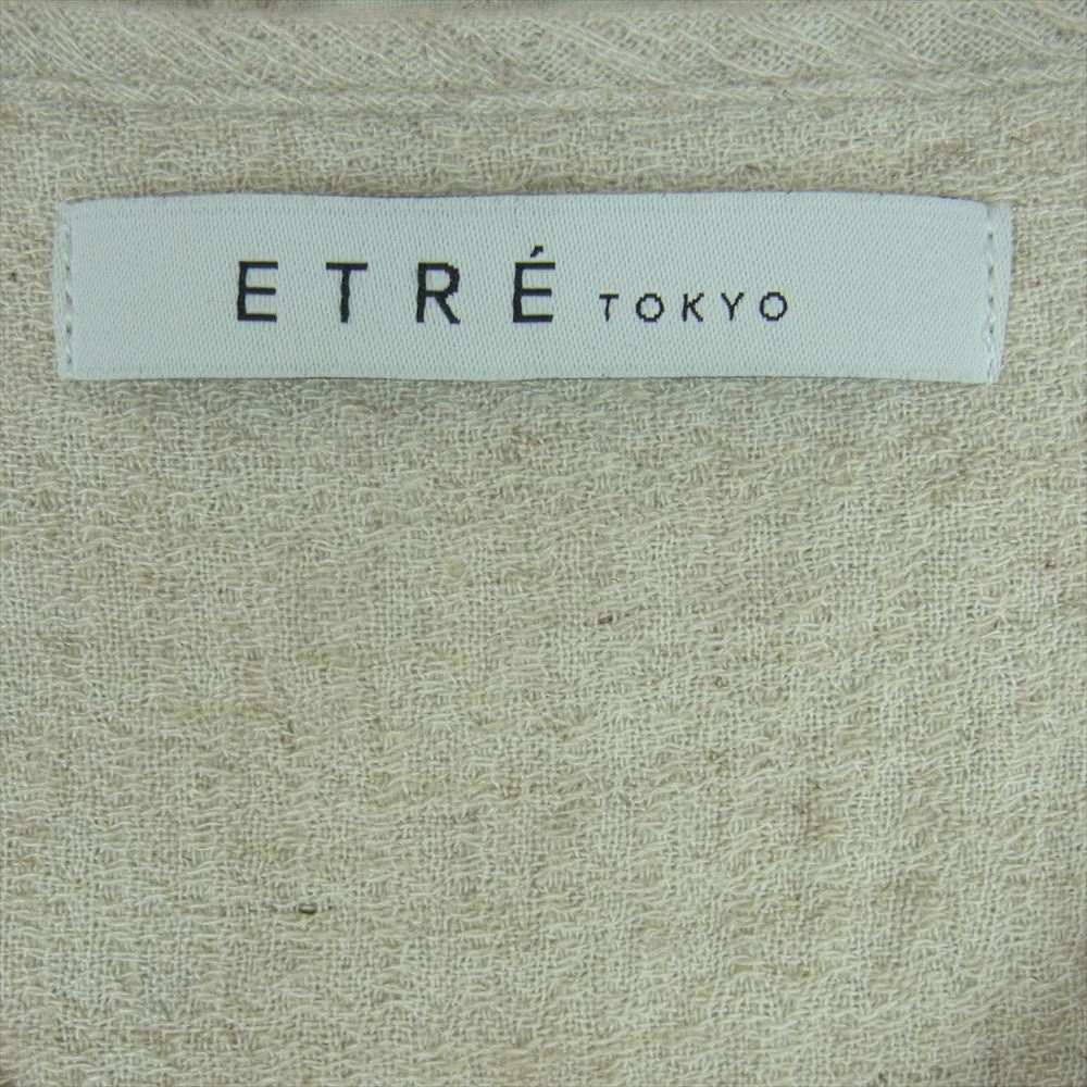 エトレトウキョウ 1220530069-0 コットン リネン スクエア ネック 7分丈 ワンピース グレイッシュベージュ系 F【中古】