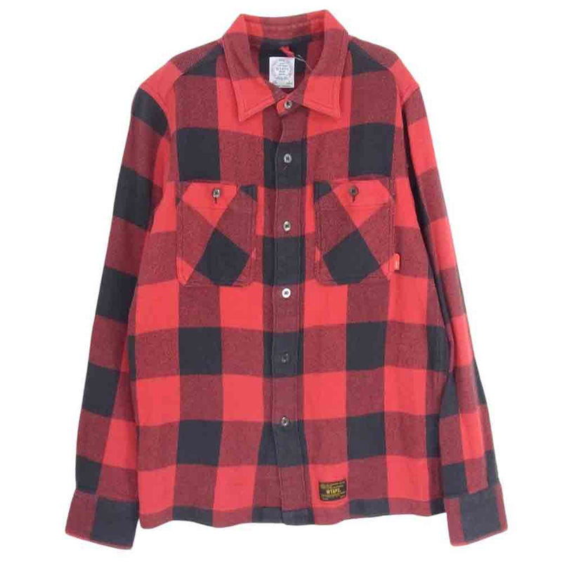 WTAPS ダブルタップス 14AW 142GWDT-SHM04 UNION L/S 02 ユニオン チェック柄 長袖 シャツ レッド系【中古】