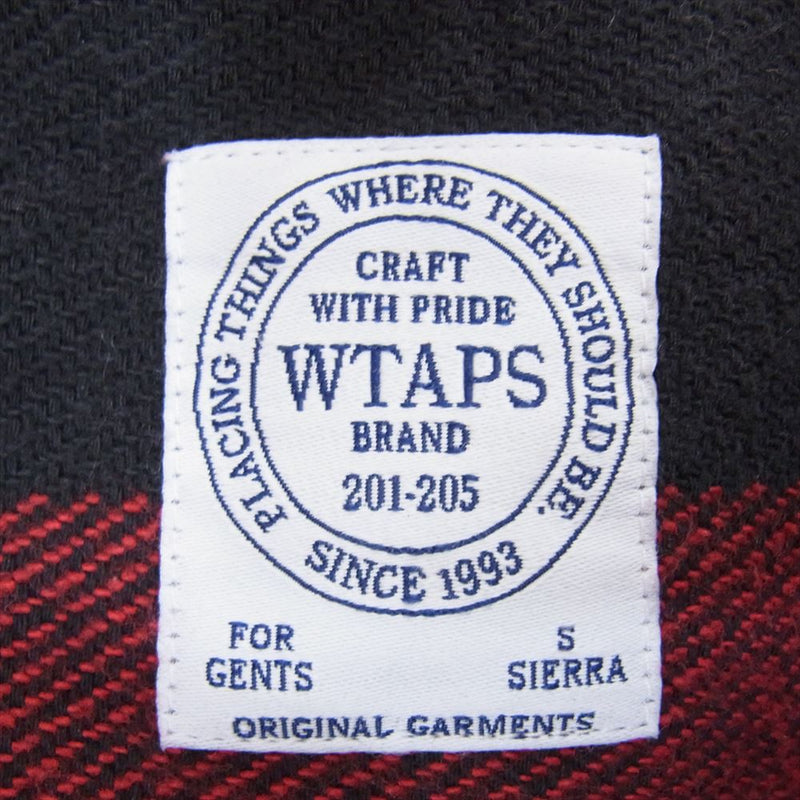 WTAPS ダブルタップス 14AW 142GWDT-SHM04 UNION L/S 02 ユニオン チェック柄 長袖 シャツ レッド系【中古】