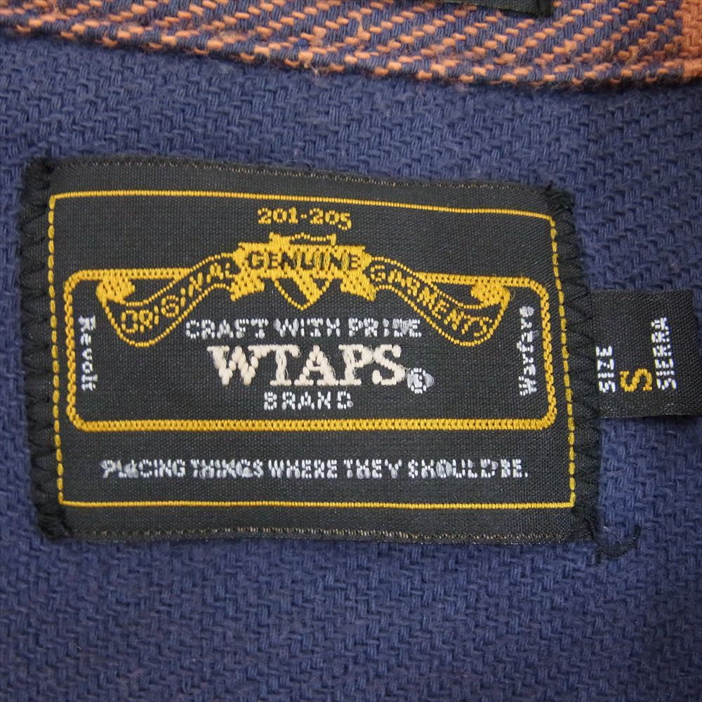 WTAPS ダブルタップス 12AW 122GWDT-SHM04 UNION L/S SHRTS COTTON TEXTILE ユニオン 長袖 ネル シャツ ネイビー系 S【中古】