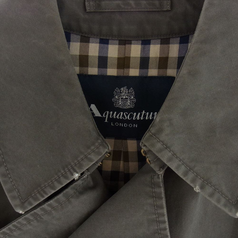 Aquascutum アクアスキュータム 裏地チェック トレンチ コート 34【中古】