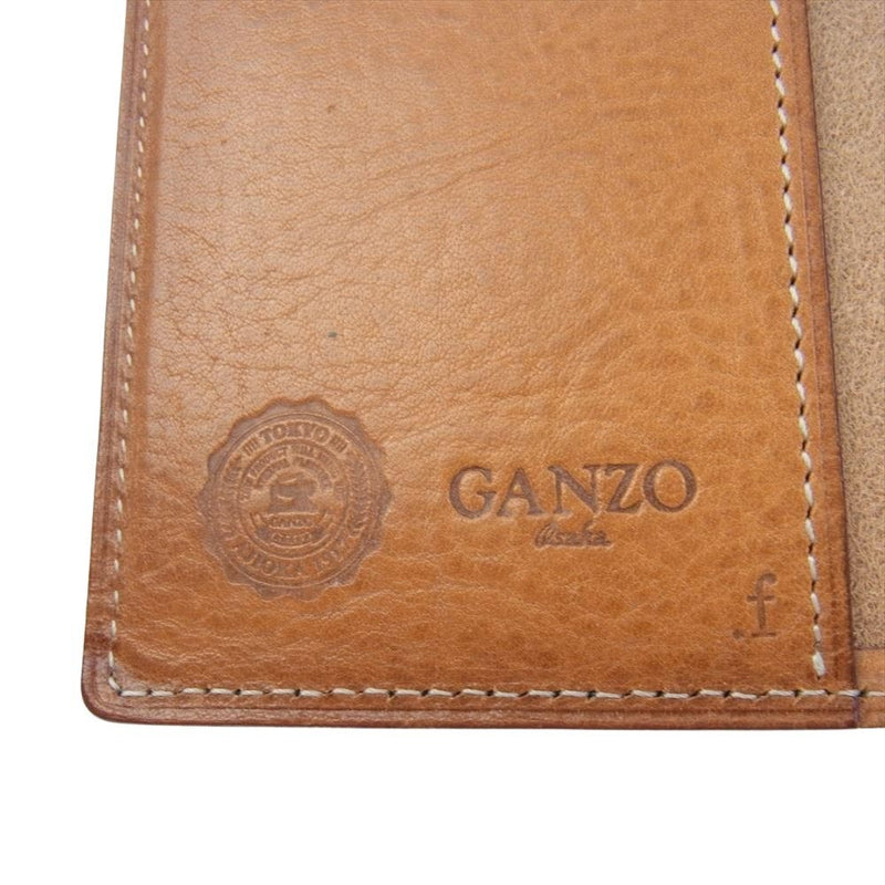 GANZO ガンゾ 二つ折り レザー ウォレット 札入れ 財布 ブラック系【中古】