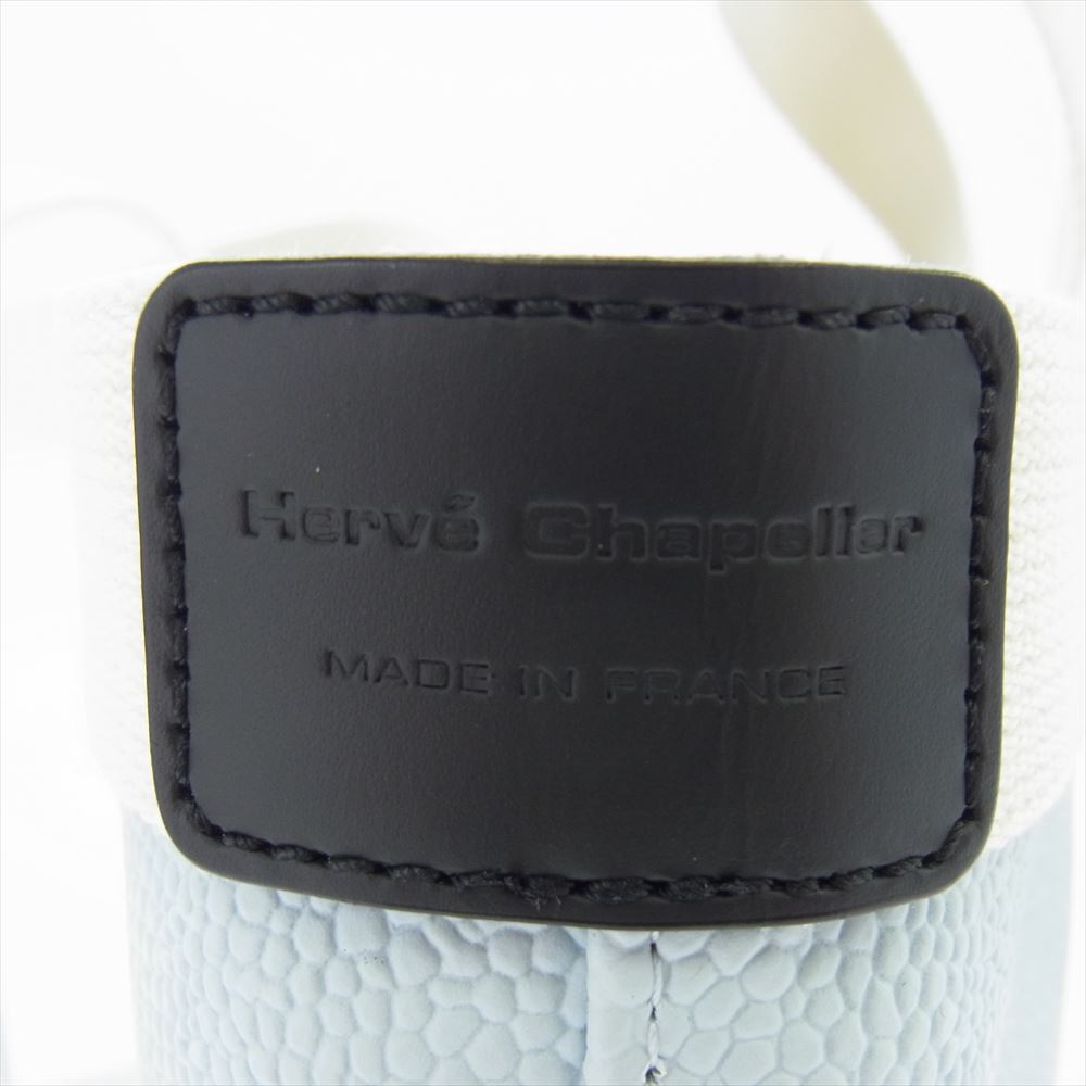 Herve Chapelier エルベ・シャプリエ 704GP コーテッドキャンバス スクエア トート バッグ アーティック イヴォワール ライトブルー系【新古品】【未使用】【中古】