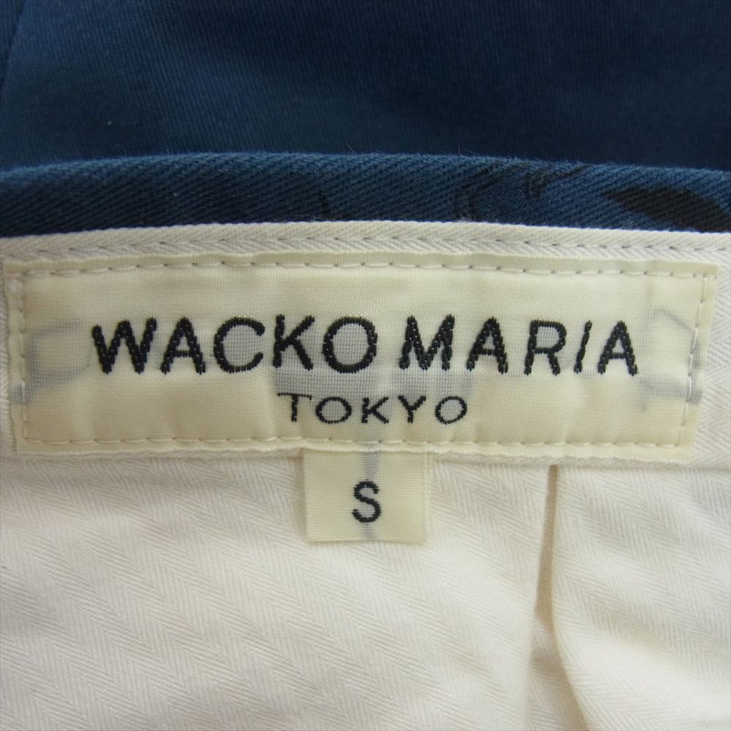 WACKO MARIA ワコマリア マーメイド柄 総柄 チノ パンツ ネイビー系 S【中古】