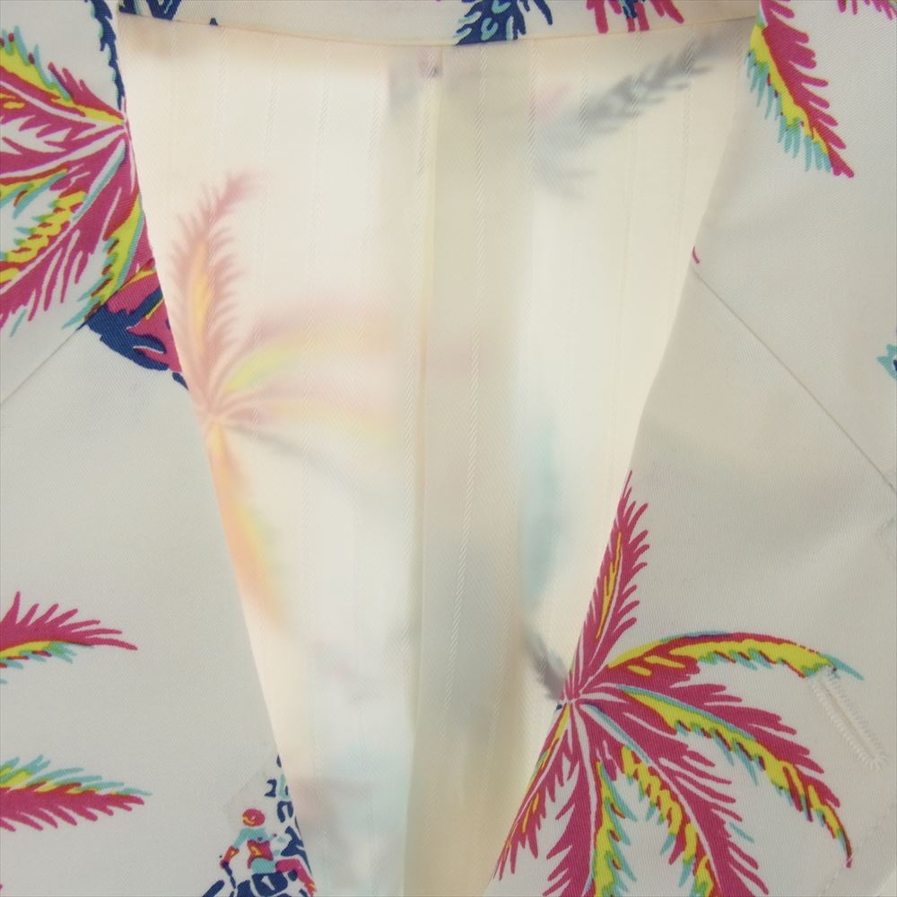 WACKO MARIA ワコマリア 13SS-CO-JK02 COTTON HORCE RACING JKT ホースレーシングプリント 総柄 2B テーラード ジャケット ホワイト系 S【中古】