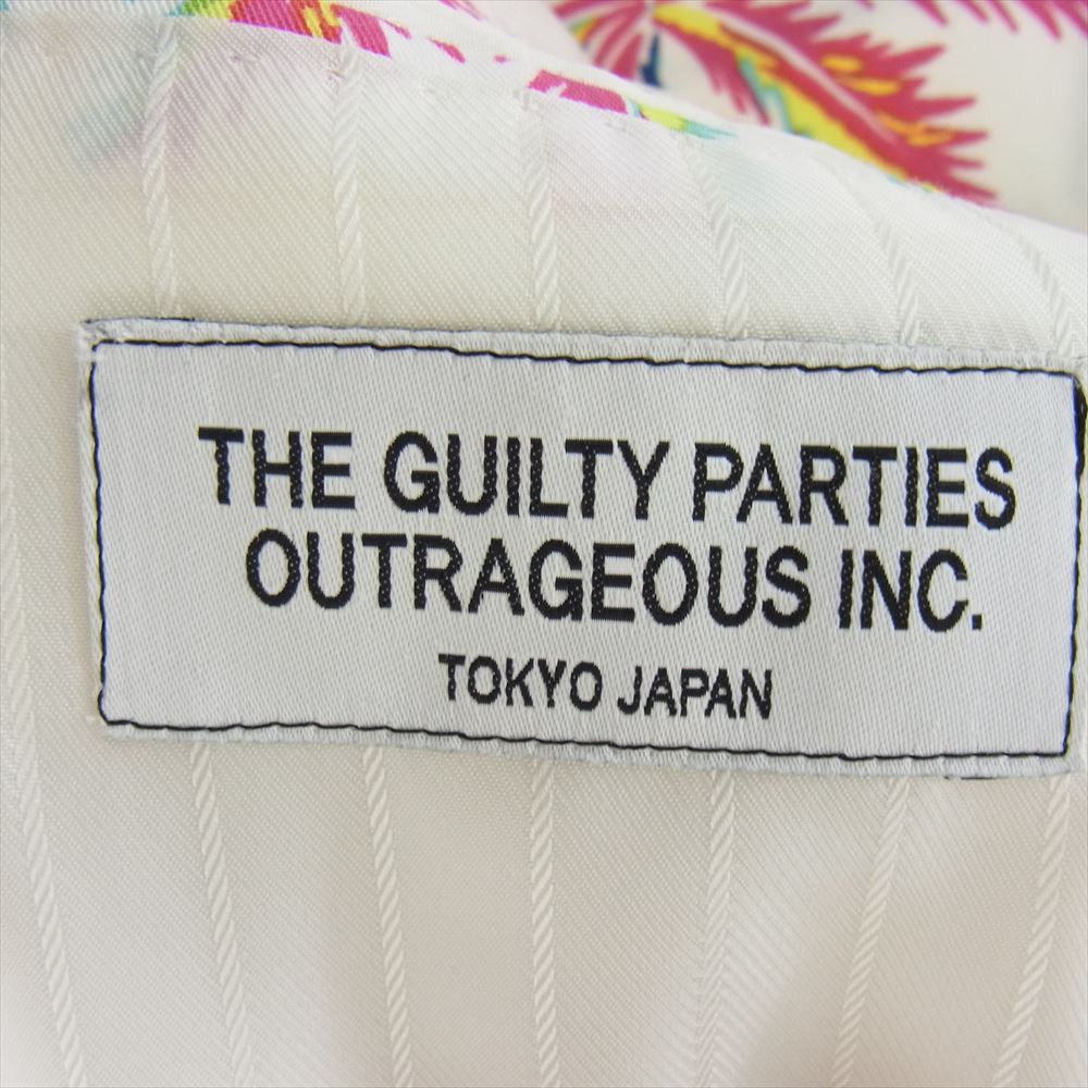 WACKO MARIA ワコマリア 13SS-CO-JK02 COTTON HORCE RACING JKT ホースレーシングプリント 総柄 2B テーラード ジャケット ホワイト系 S【中古】