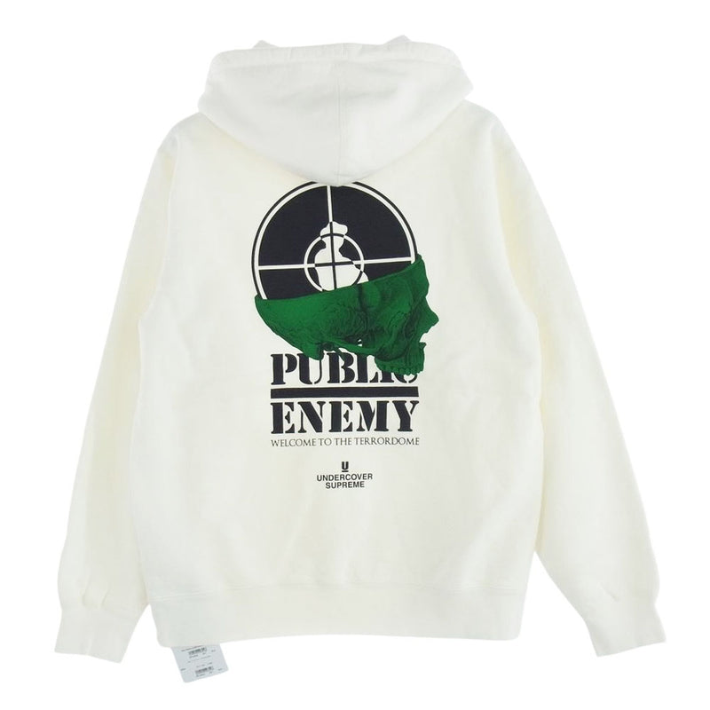 Supreme シュプリーム 18SS × Undercover Public Enemy Terrordome Hooded Sweatshirt   アンダーカバー パブリック エネミー テラードーム  スウェット パーカー ホワイト系 L【美品】【中古】