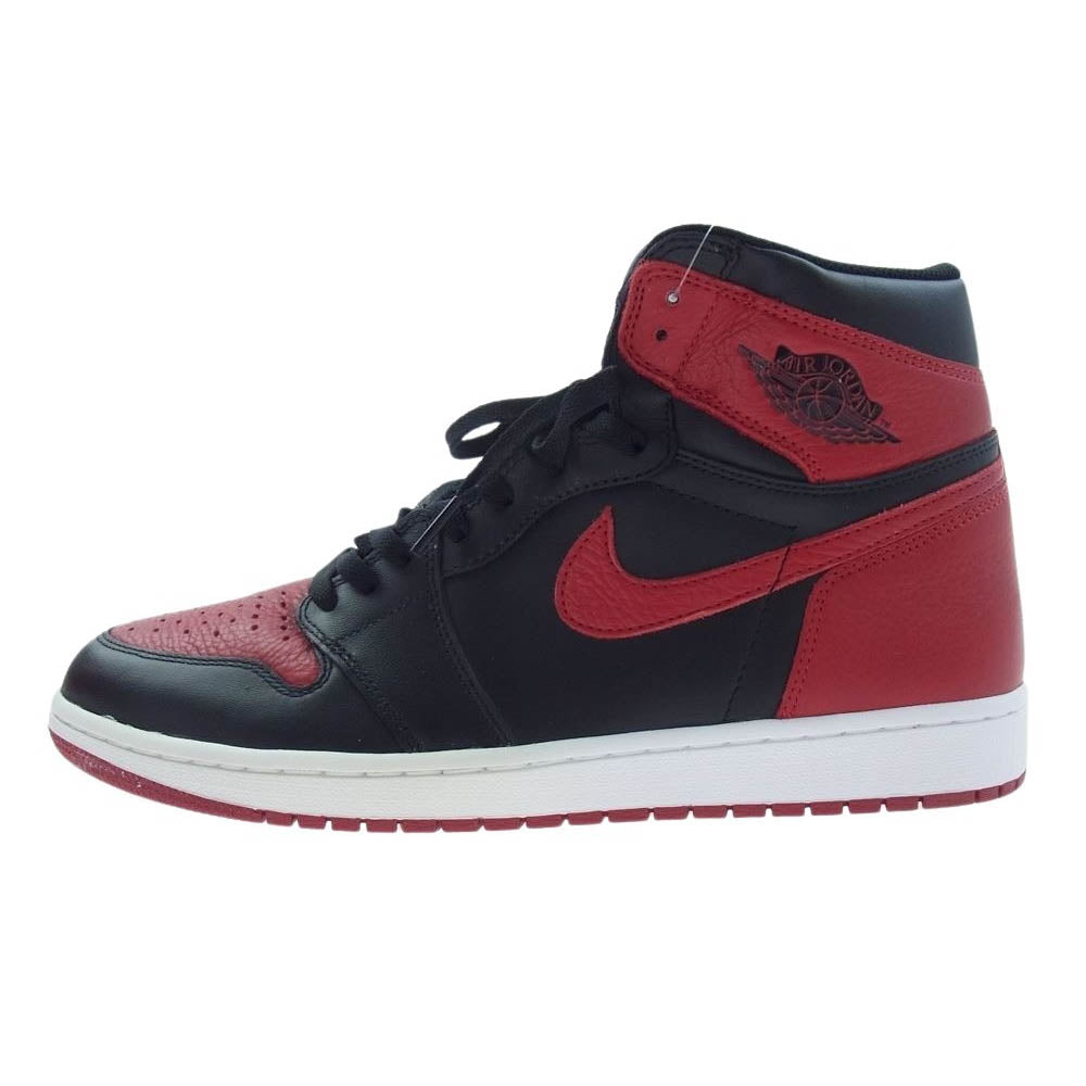 NIKE ナイキ 555088-001 フェイクバスターズ鑑定済 Air Jordan 1 Retro High OG Bred エアジョーダン 1 レトロ ハイ OG ブレッド スニーカー レッド系 ブラック系 30cm【新古品】【未使用】【中古】