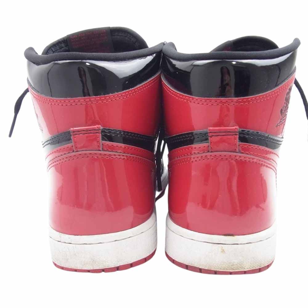 NIKE AIR JORDAN ナイキ ジョーダン 555088-063 AIR JORDAN 1 RETRO HIGH OG PATENT BRED エアジョーダン レトロ ハイ オージー パテント ブレッド ハイカット スニーカー ブラック系 レッド系 27cm【中古】