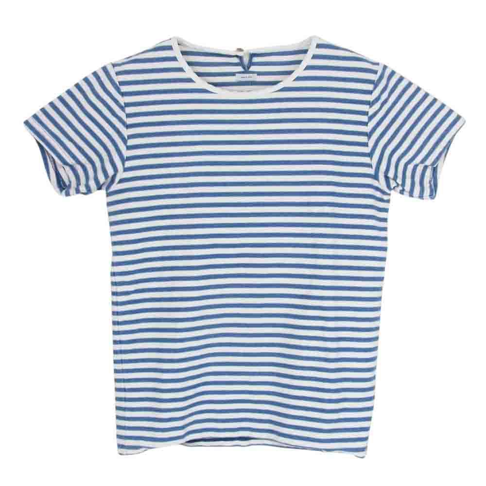 VISVIM ビズビム 15SS 0115105010021 BORDER CREW INDIGO S/S インディゴ ボーダー カットソー Tシャツ ブルー系 ホワイト系 2【中古】