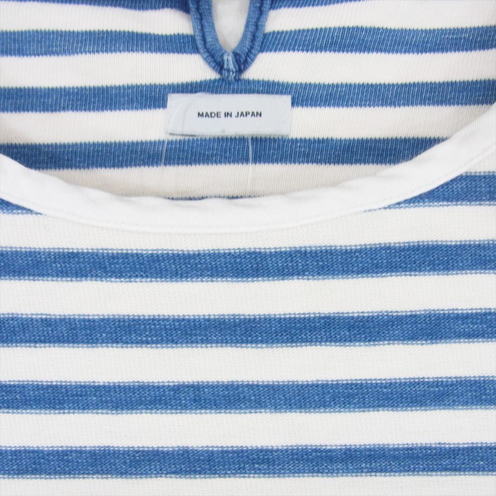 VISVIM ビズビム 15SS 0115105010021 BORDER CREW INDIGO S/S インディゴ ボーダー カットソー Tシャツ ブルー系 ホワイト系 2【中古】