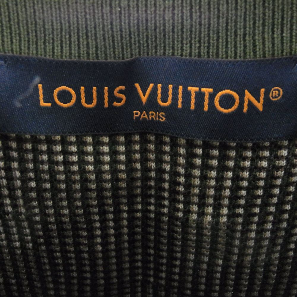 LOUIS VUITTON ルイ・ヴィトン 24SS  RM241 AUR HQN72W ダモフラージュ コットン ジャガード クルーネック ニット セーター グリーン系 M【中古】