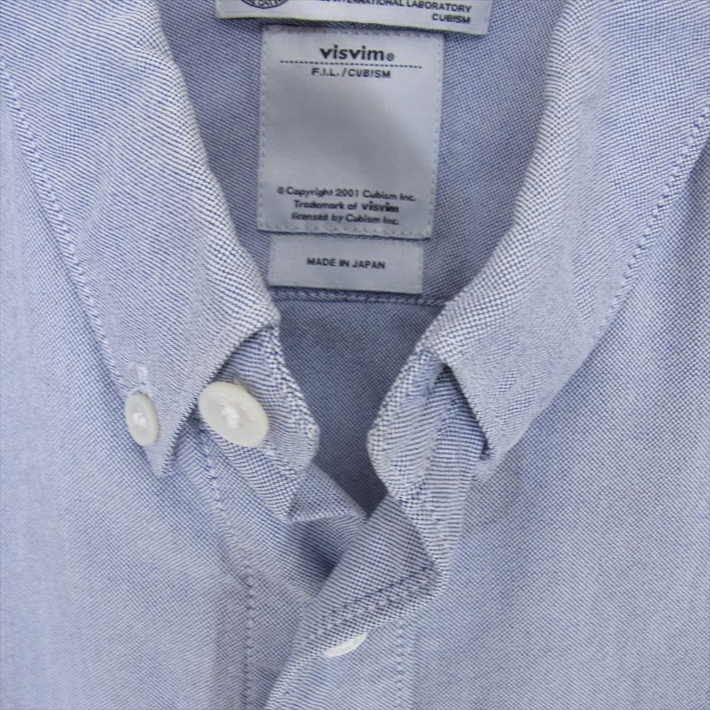 VISVIM ビズビム 12AW 0112105011005 ALBACORE KOFU SHIRT B.D L/S GIZA コットン オックスフォード 切替 チェック 長袖 ボタンダウン シャツ 1【中古】