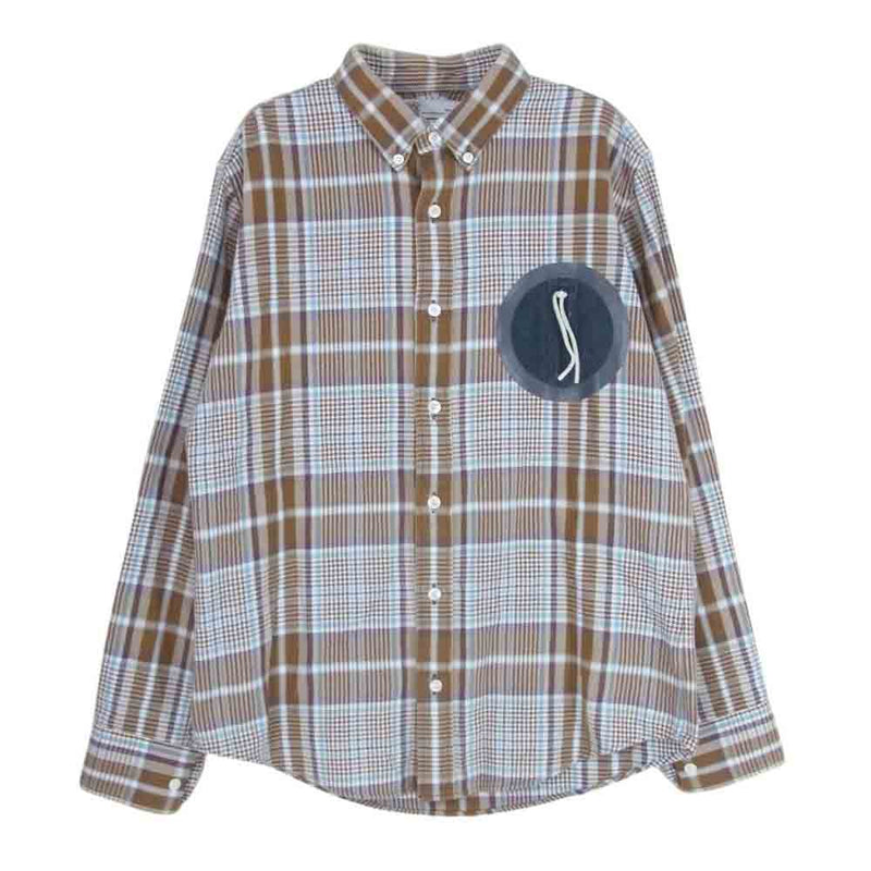 VISVIM ビズビム 0113205011016 JUNEAU WELD CHECK L/S サークル ジップポケット コットン チェック 長袖 ボタンダウン シャツ ブラウン系 1【中古】