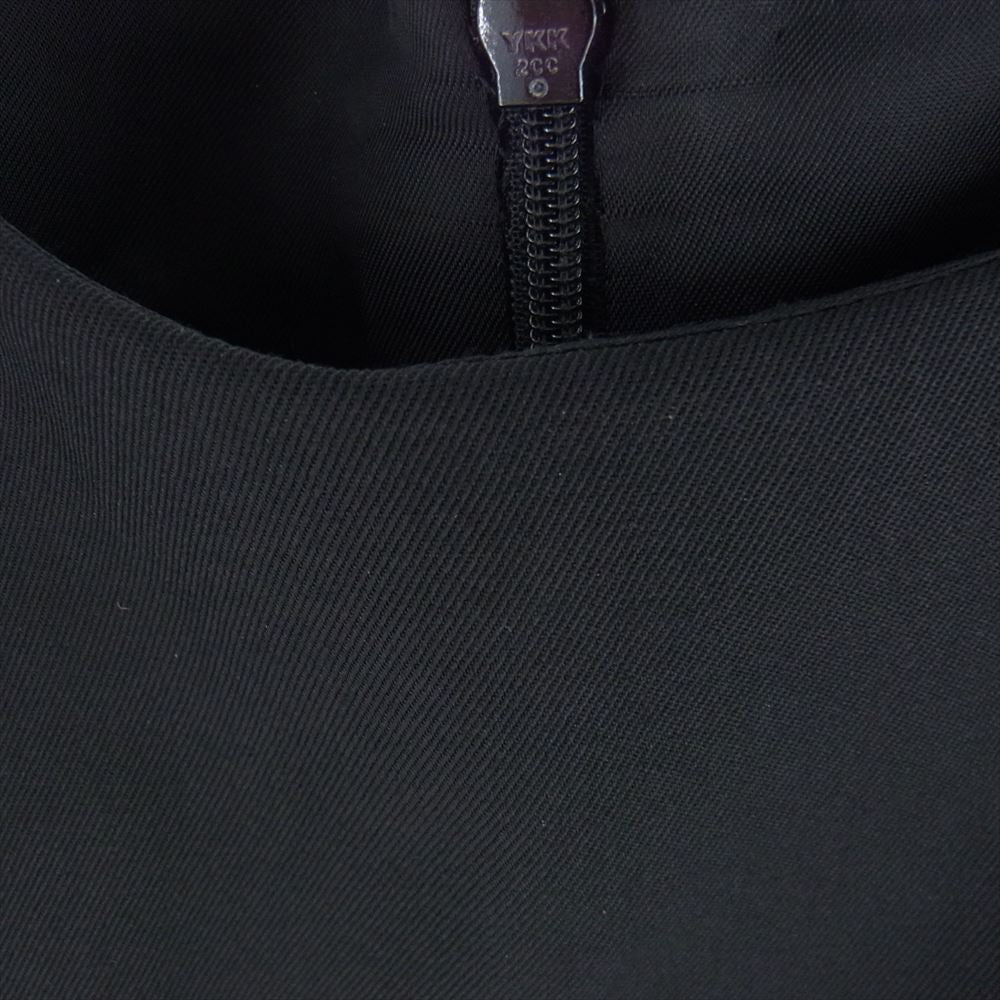 MAISON MARGIELA メゾンマルジェラ S51CT0815 S47439 国内正規品 １ライン ウール シフォン プリーツ スイッチング ワンピース 半袖 フレアシルエット ドレス ブラック系 ネイビー系 36号【中古】