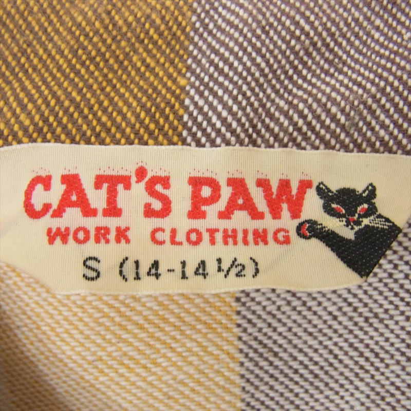 CAT'S PAW キャッツポウ チェック 長袖 ネルシャツ イエロー系 S【中古】