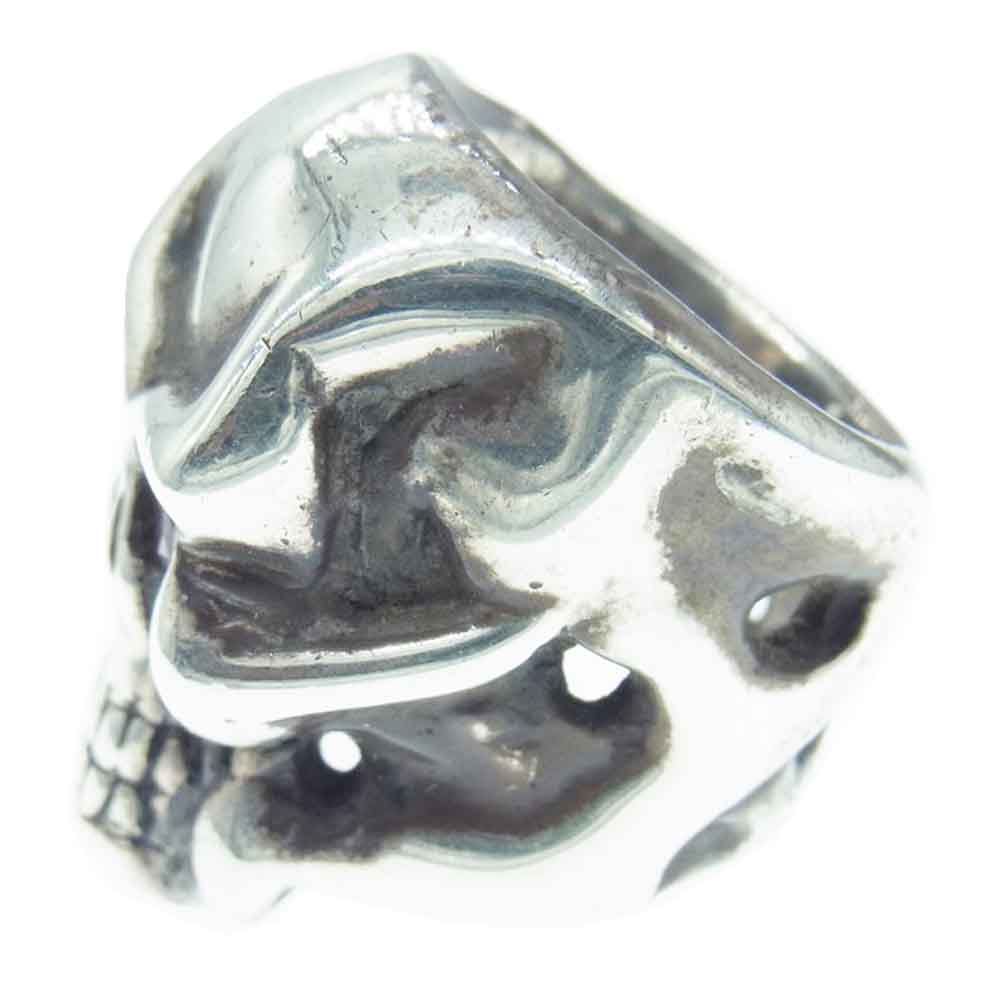 TRAVIS WALKER トラヴィスワーカー P&T販売証明カード付属 世界30個限定 Original Skull Ring with Stone Eyes ストーンアイズ オリジナル スカル リング シルバー系 16.5号【中古】