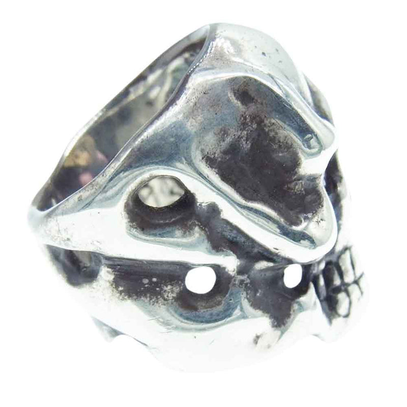 TRAVIS WALKER トラヴィスワーカー P&T販売証明カード付属 世界30個限定 Original Skull Ring with Stone Eyes ストーンアイズ オリジナル スカル リング シルバー系 16.5号【中古】