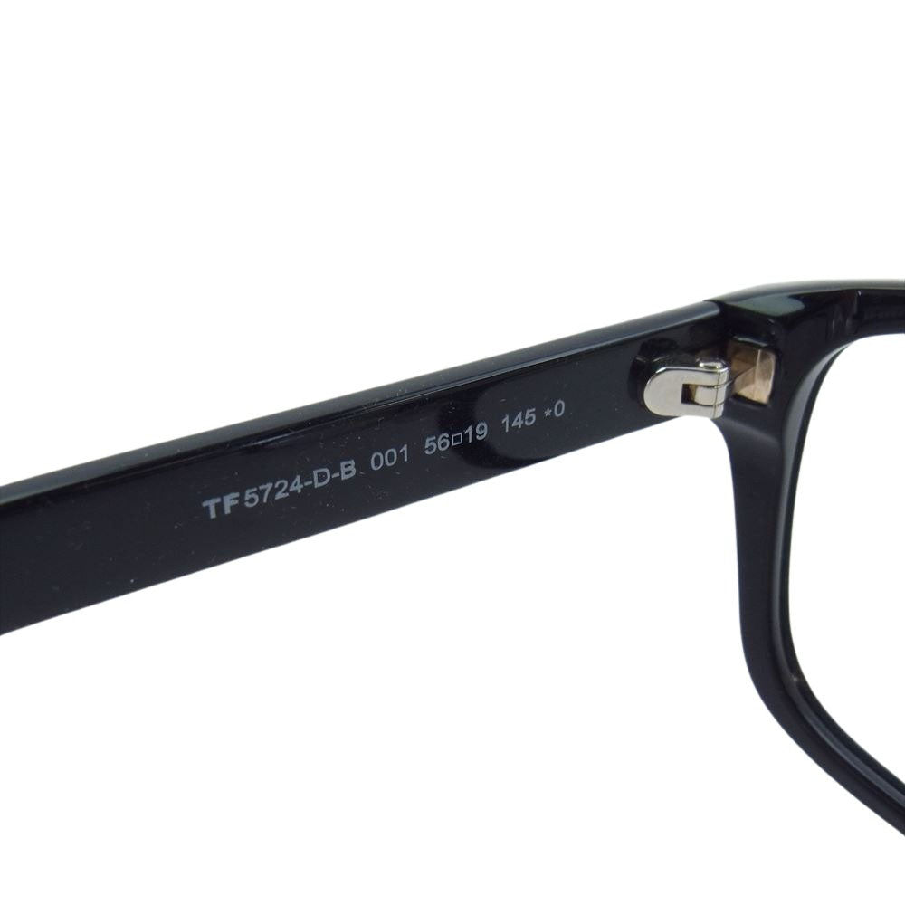 TOM FORD トムフォード TF5724-D-B セルフレーム プラスチック スクエア 伊達眼鏡 メガネ アイウェア ブラック系 56□19　145【中古】