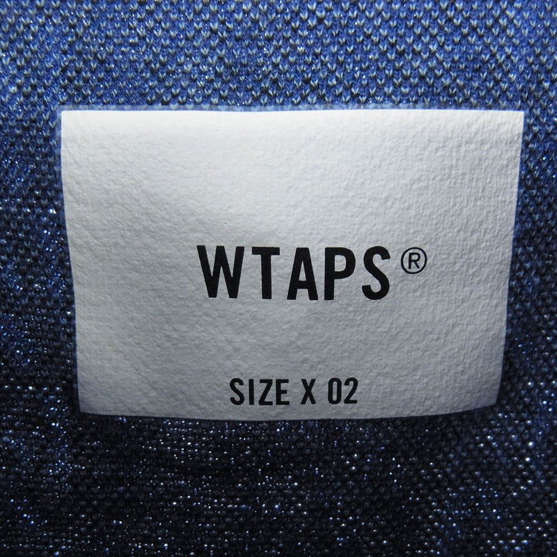 WTAPS ダブルタップス 24SS 241ATDT-CSM16 BDY LS COTTON.TEXTILE.SIGN ロングスリーブ テキスタイル サイン 総柄 長袖 カットソー スウェット ブルー系 X02【中古】