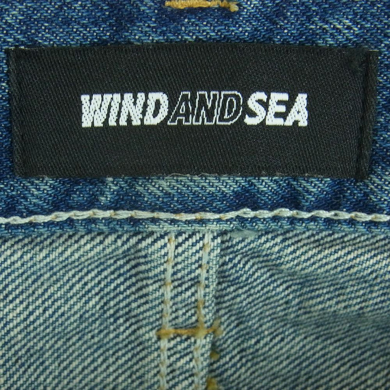 MINEDENIM マインデニム 24SS WIND AND SEA ウィンダンシー L.STRAIGHT 5POCKET 5ポケット ダメージ加工 デニム パンツ インディゴブルー系 5【中古】