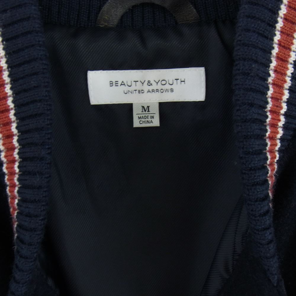 ビューティーアンドユース UNITED ARROWS ユナイテッドアローズ 袖レザー スタジャン ネイビー系 M【中古】