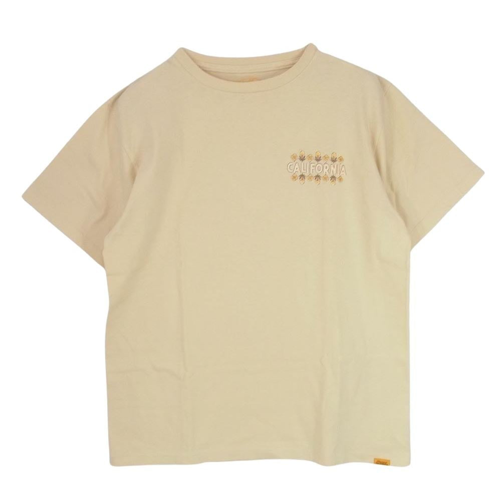 STANDARD CALIFORNIA スタンダードカリフォルニア 花柄 ロゴ 半袖 Tシャツ ベージュ系 M【中古】