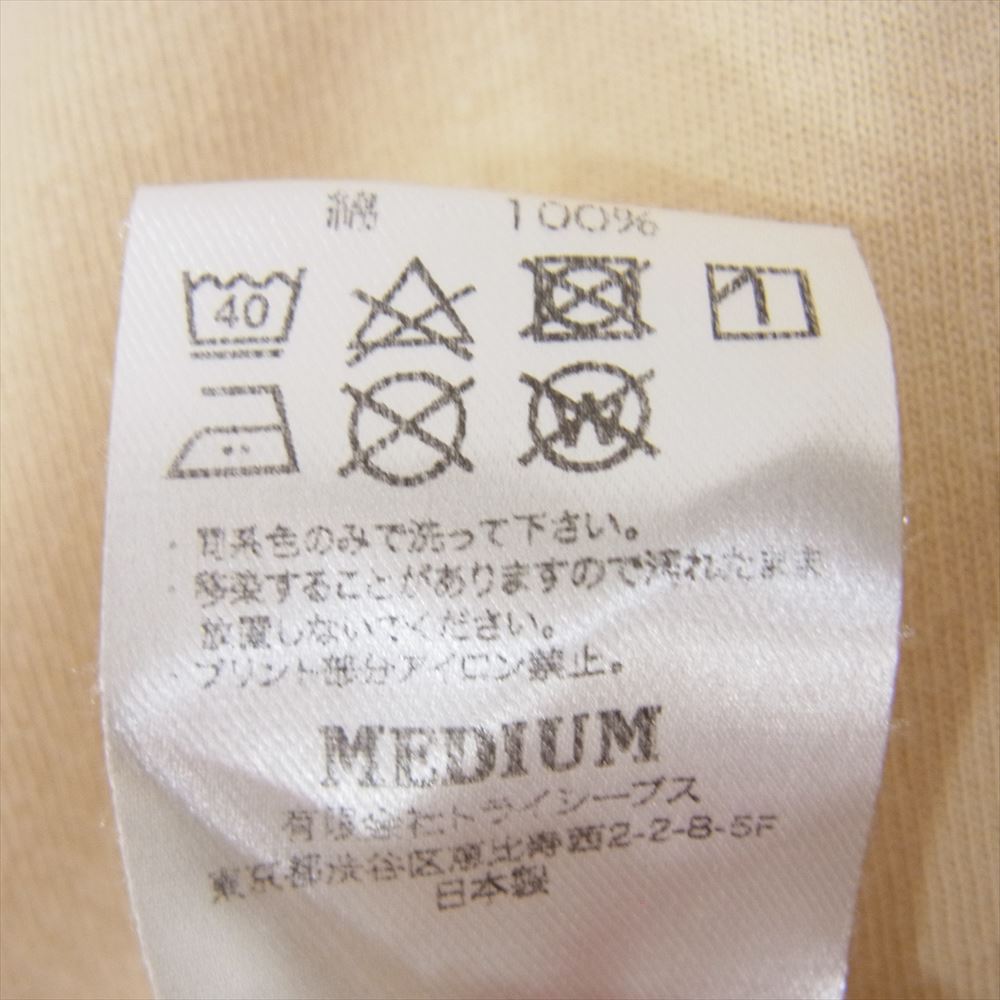 STANDARD CALIFORNIA スタンダードカリフォルニア 花柄 ロゴ 半袖 Tシャツ ベージュ系 M【中古】