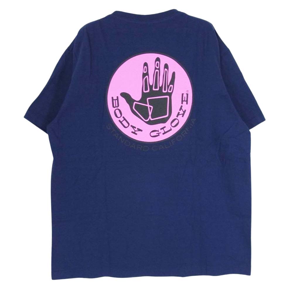 STANDARD CALIFORNIA スタンダードカリフォルニア × BODY GLOVE ボディー グローブ プリント  Tシャツ ネイビー系 M【中古】