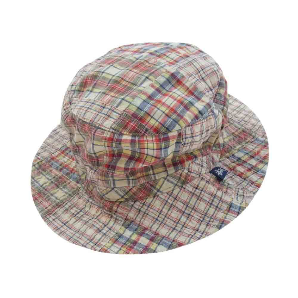 STUSSY ステューシー チェック バケット ハット レッド系 LARGE/X-LARGE【中古】