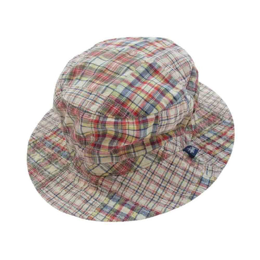 STUSSY ステューシー チェック バケット ハット レッド系 LARGE/X-LARGE【中古】