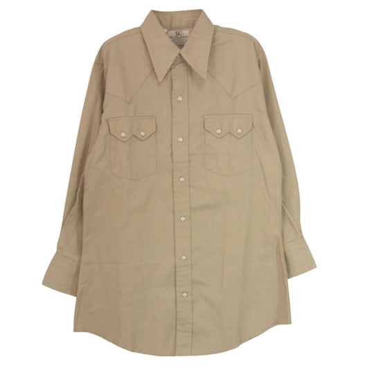 ディーシー ヴィンテージ ウエスタン ワーク 長袖 シャツ ベージュ系 15-32【中古】