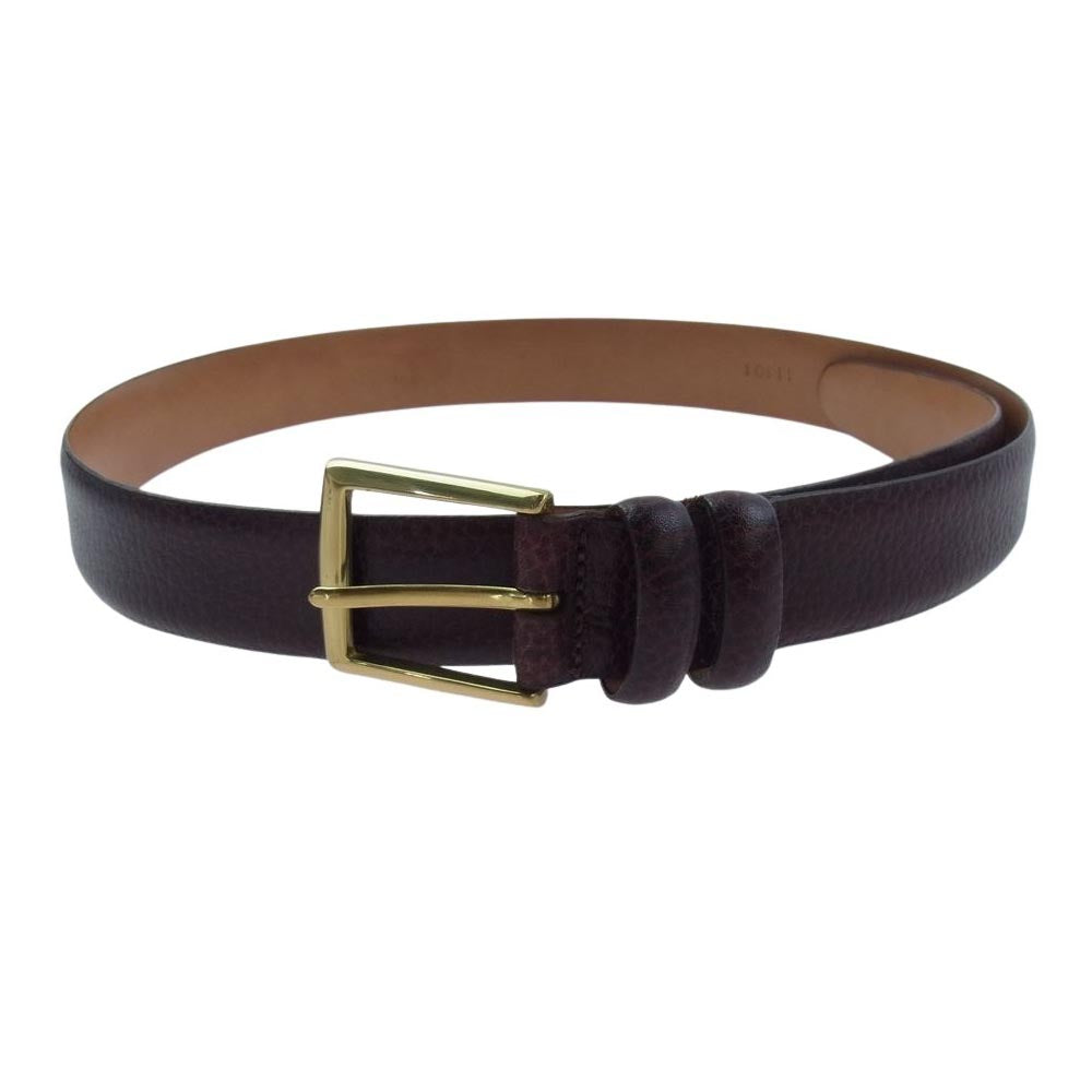 マーティンディングマン USA製 レザー ベルト ダークブラウン系【中古】