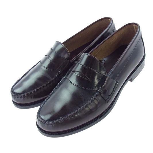 ボストニアン ブルゴーニュ コイン ローファー ワインレッド系 9M【中古】
