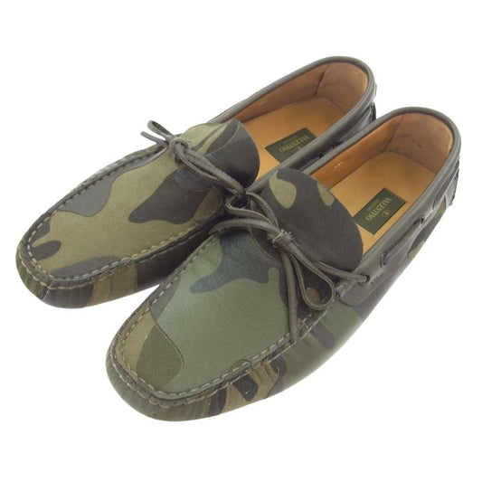 VALENTINO ヴァレンティノ GARAVANI カモフラ柄 ロックスタッズソール ドライビングシューズ 43【中古】