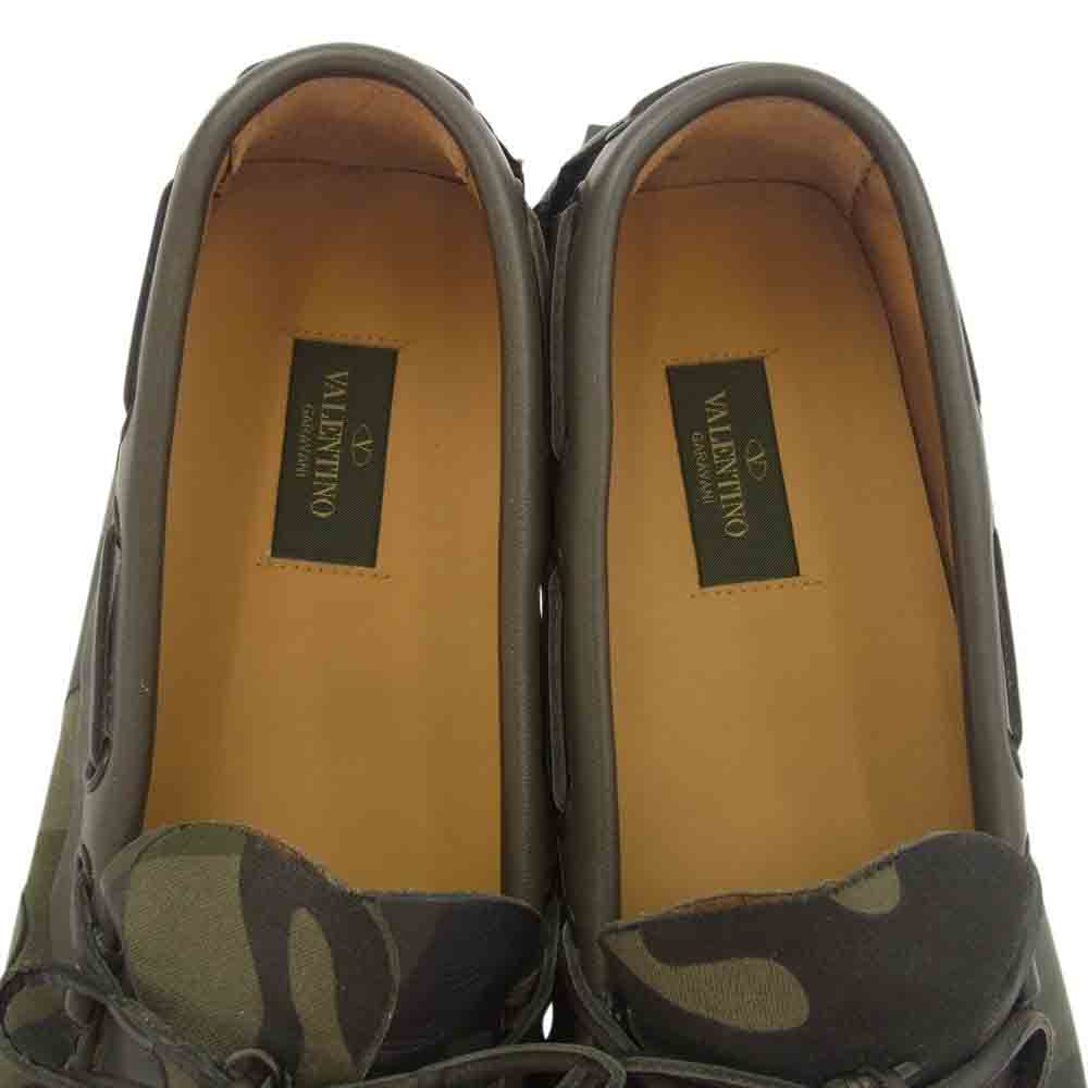 VALENTINO ヴァレンティノ GARAVANI カモフラ柄 ロックスタッズソール ドライビングシューズ 43【中古】