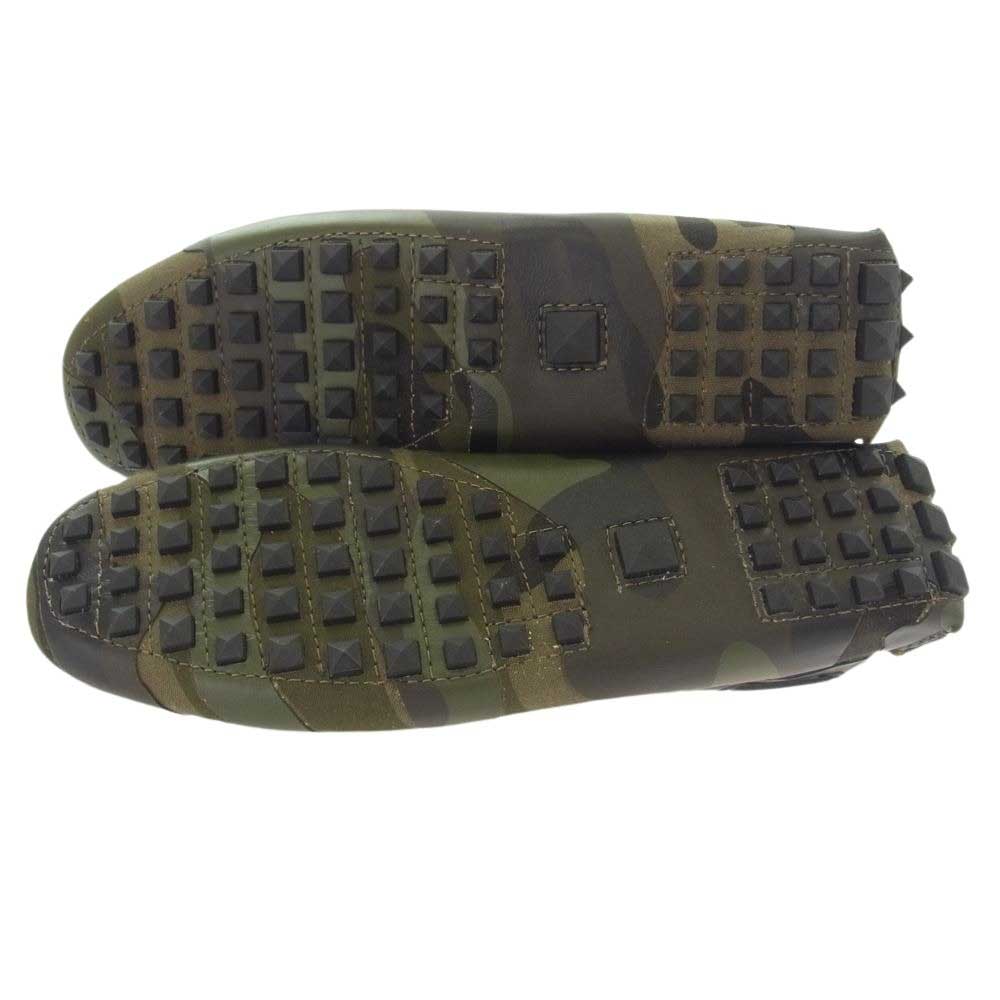 VALENTINO ヴァレンティノ GARAVANI カモフラ柄 ロックスタッズソール ドライビングシューズ 43【中古】