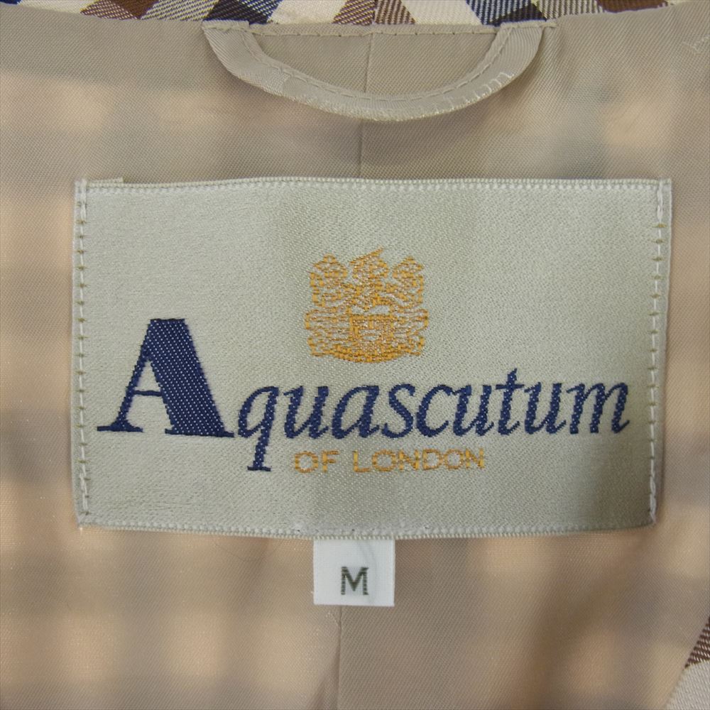 Aquascutum アクアスキュータム 6815215 チェック ロング ガウン コート マルチカラー系 M【中古】