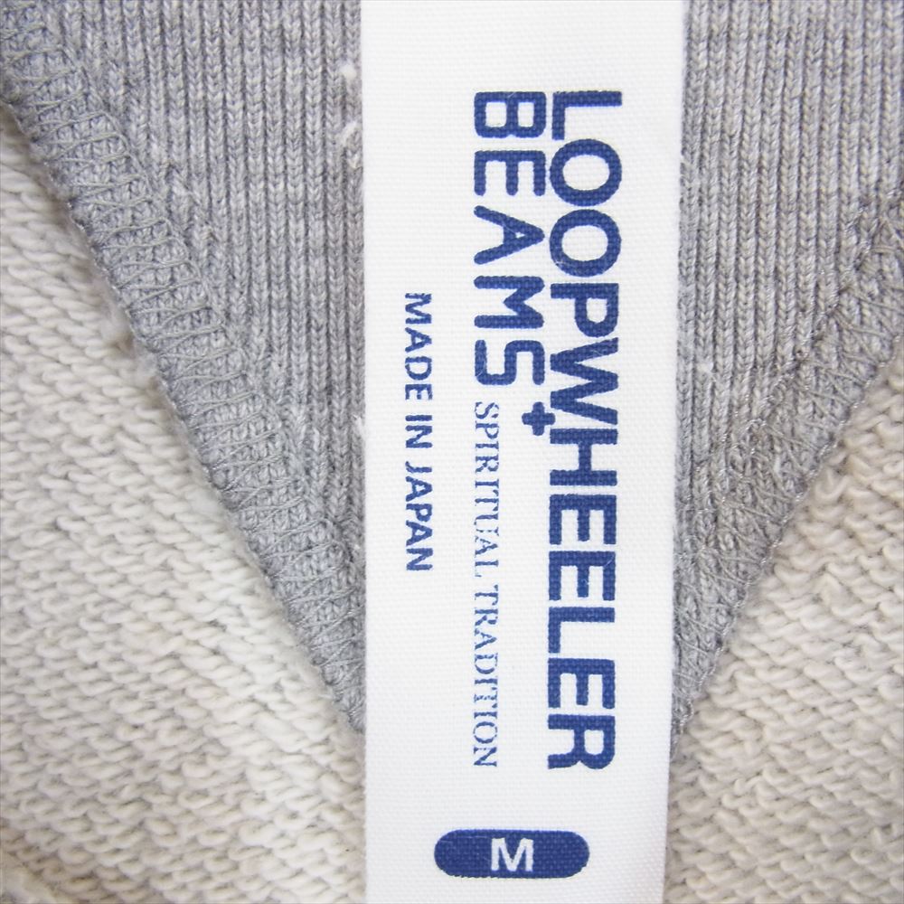 LOOPWHEELER ループウィラー x BEAMS PLUS ビームスプラス 別注 日本製 両V クルーネック スウェット グレー系 M【中古】