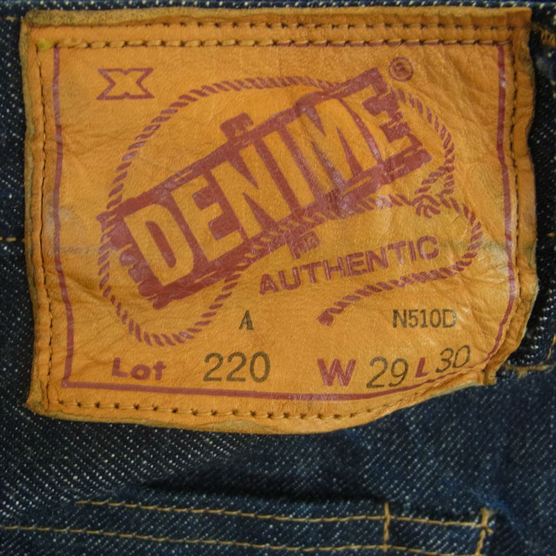 Denime ドゥニーム 220A by WAREHOUSE ウェアハウス ウエアハウス OFFSET XX MODEL ボタンフライ ジーンズ デニム パンツ インディゴブルー系 W29 L30【中古】