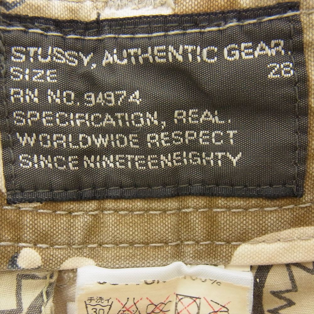 STUSSY ステューシー AUTHENTIC GEAR オーセンティック ショーツ カモ柄  カーキ系 28【中古】