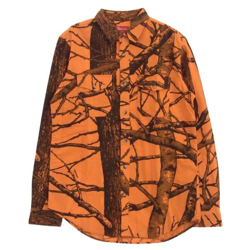 Supreme シュプリーム 12AW Realtree camo shirt  リアルツリーカモ 長袖  ネルシャツ オレンジ系 M【美品】【中古】