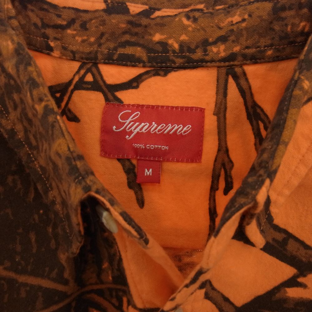 Supreme シュプリーム 12AW Realtree camo shirt  リアルツリーカモ 長袖  ネルシャツ オレンジ系 M【美品】【中古】