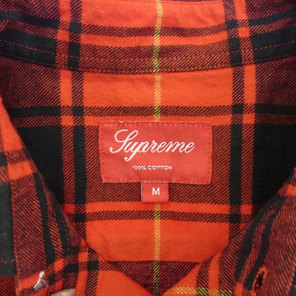 Supreme シュプリーム 16AW Tartan Plaid B.D Shirt タータンチェック BD フラン ネルシャツ 長袖 レッド系 M【美品】【中古】